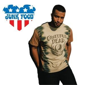Junk Food Clothing Grateful‎ Dead Tie-Dyed Skull and Wings Tee Shirt - Si…